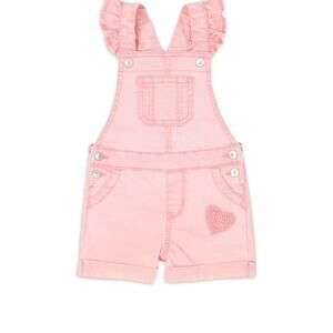 Baby pink ruffle overall shorts 12M NNT
